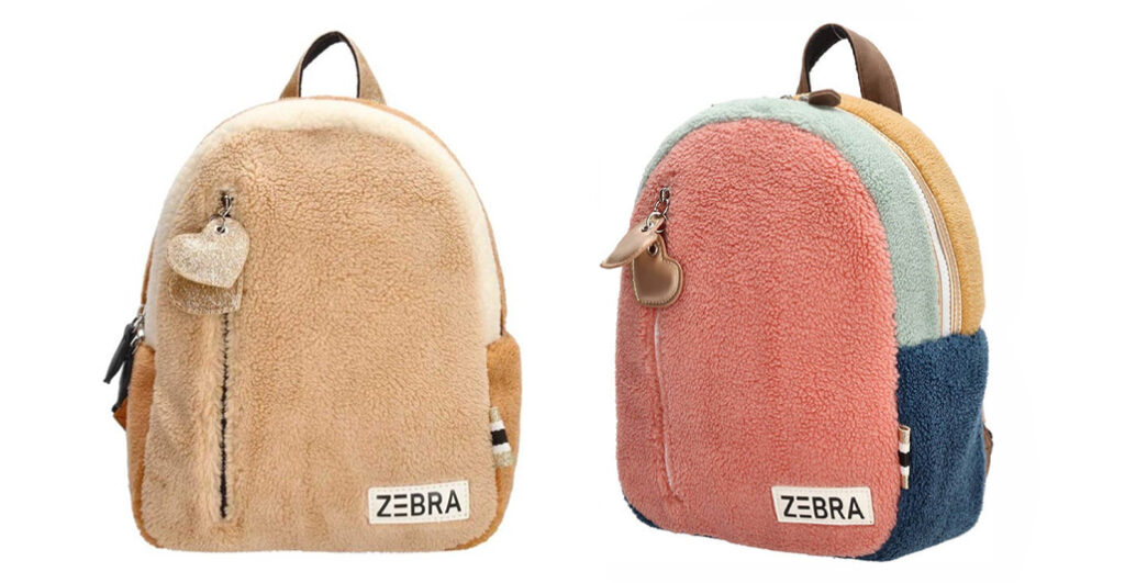 Zebra Trends Girls Fluffy Teddy Rugzak